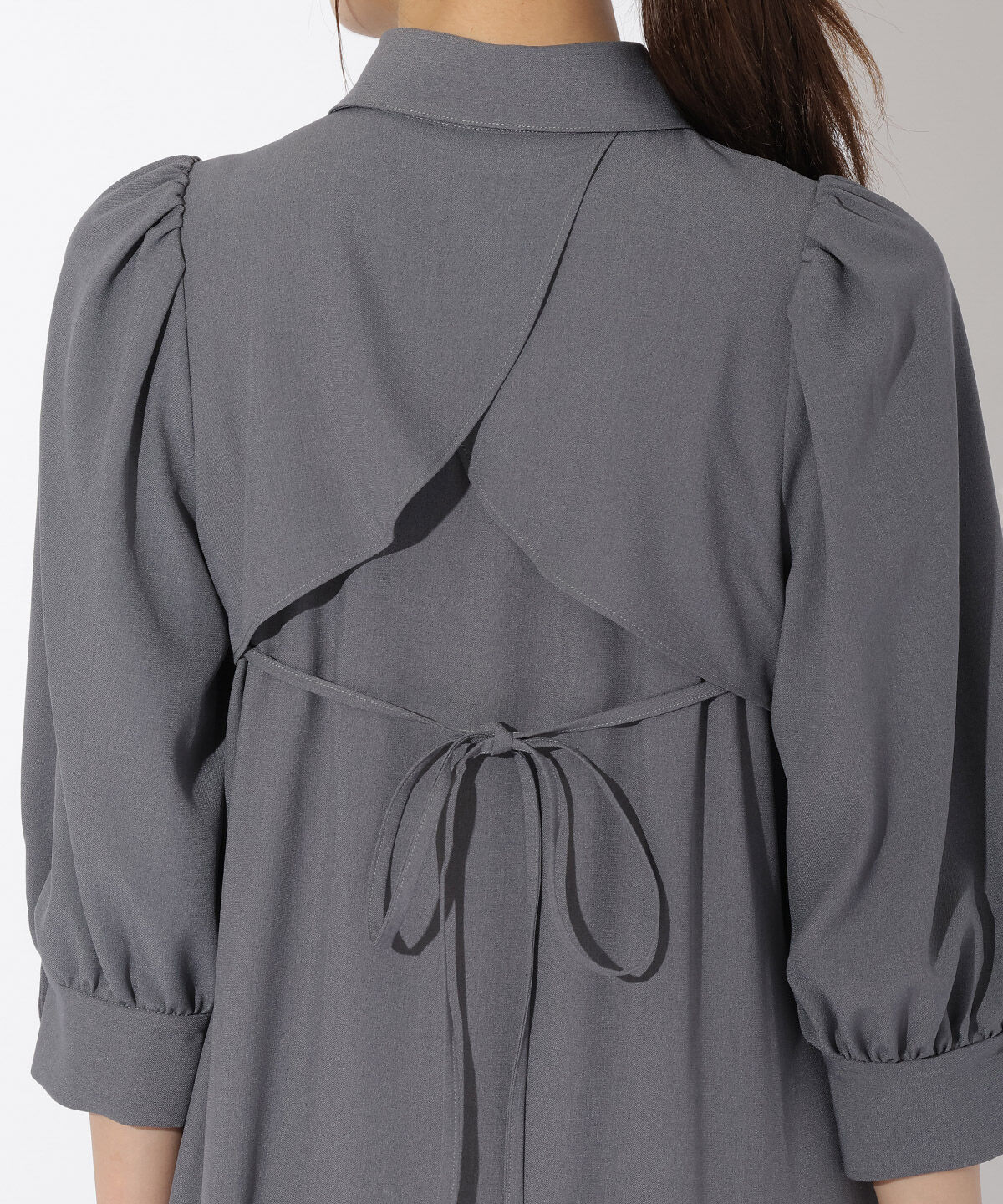 アンドクチュール「裾切替フリルシャツワンピース」|ワンピース|