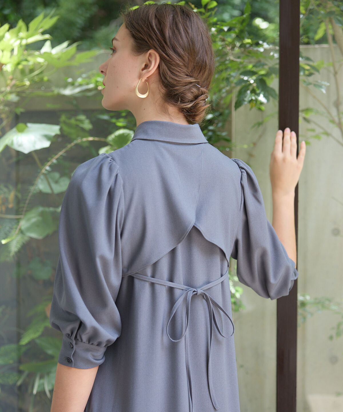 アンドクチュール「裾切替フリルシャツワンピース」|ワンピース|