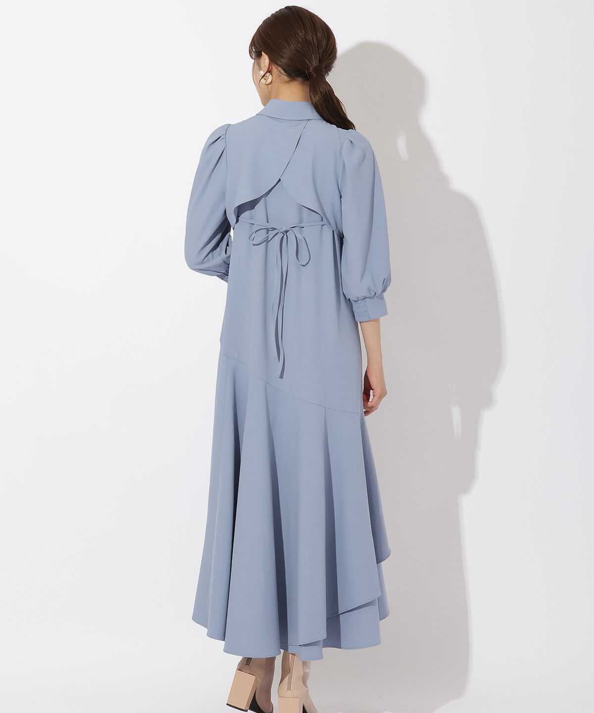 アンドクチュール「裾切替フリルシャツワンピース」|ワンピース|