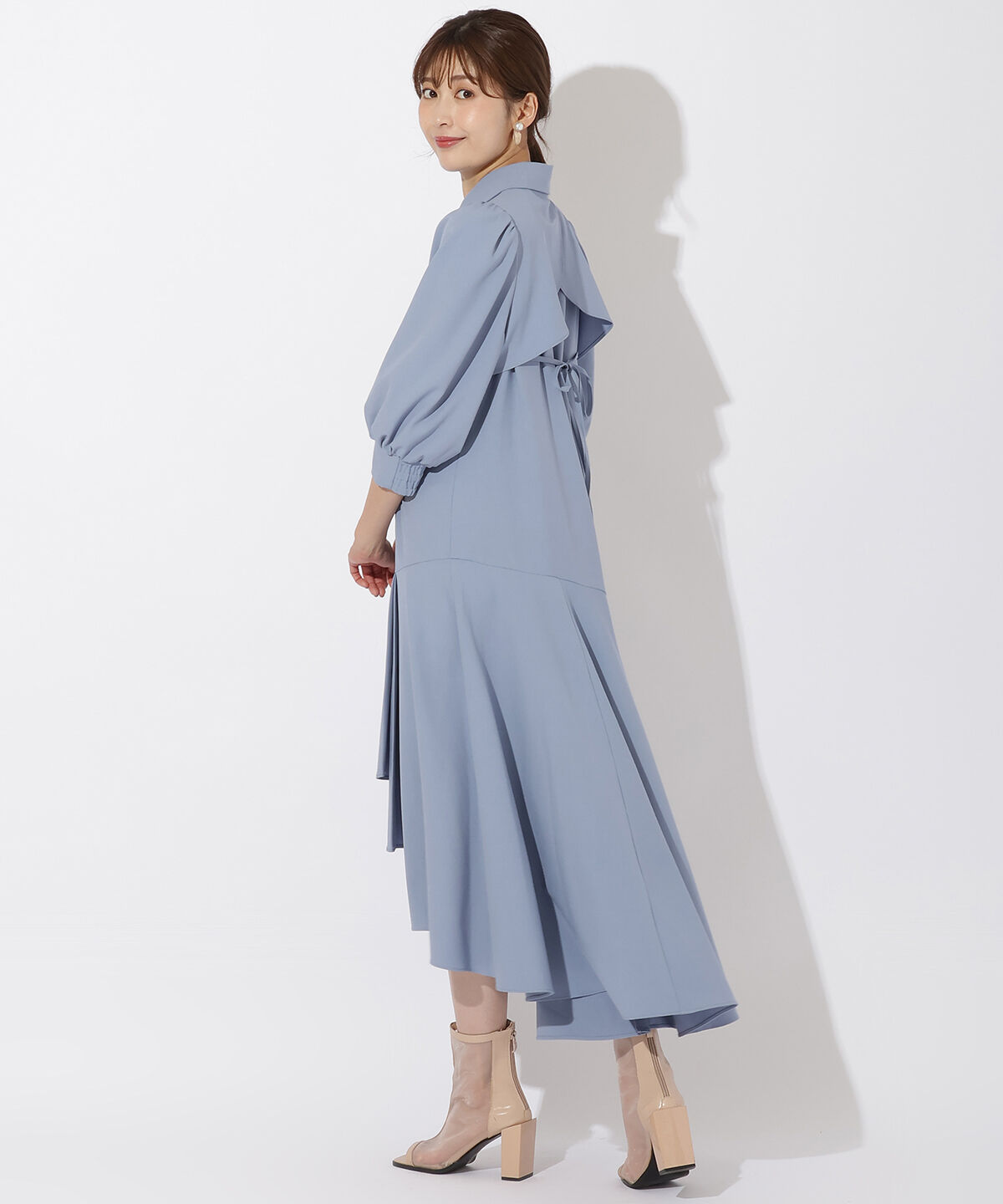 アンドクチュール「裾切替フリルシャツワンピース」|ワンピース|