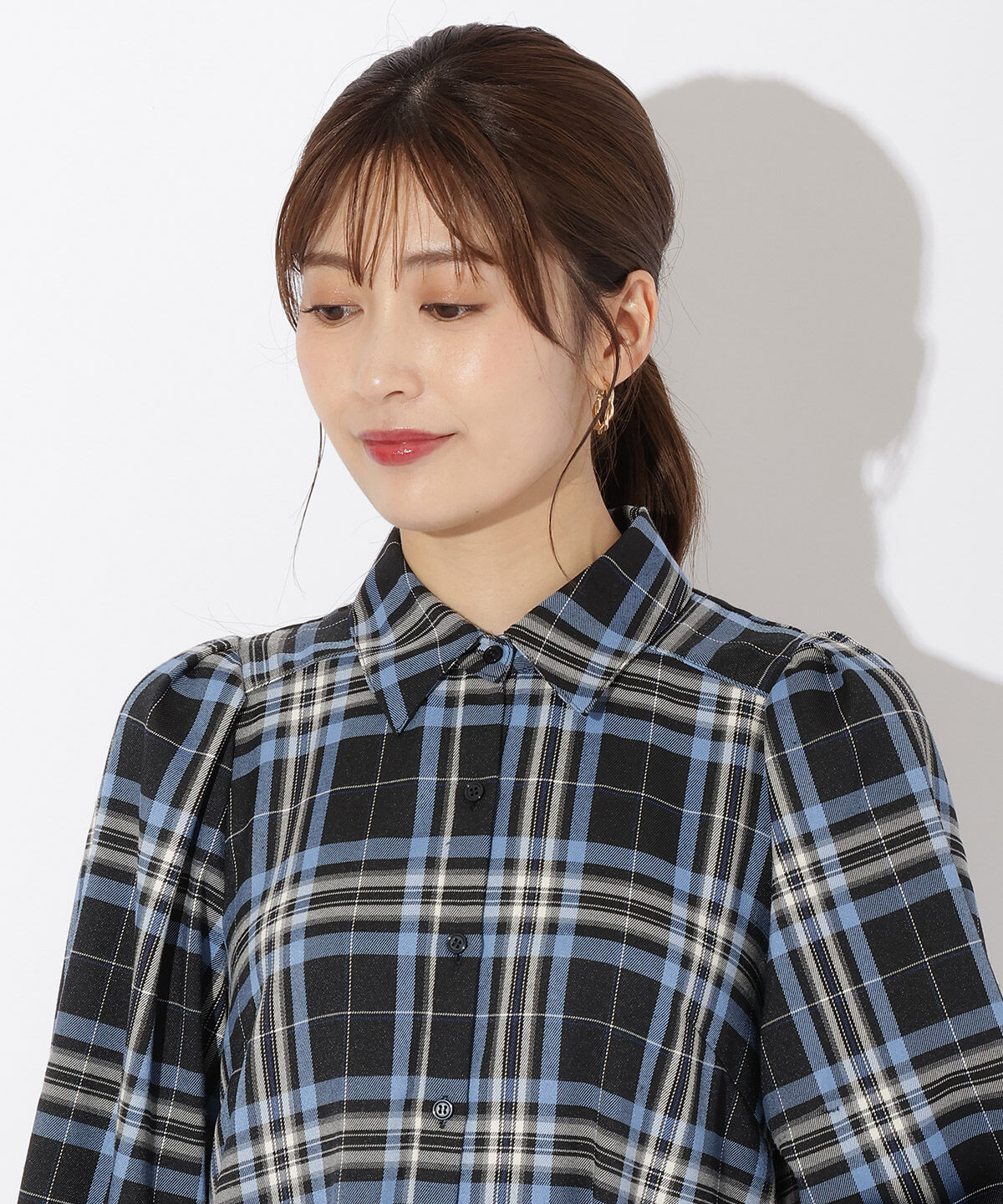 アンドクチュール「裾切替フリルシャツワンピース」|ワンピース|