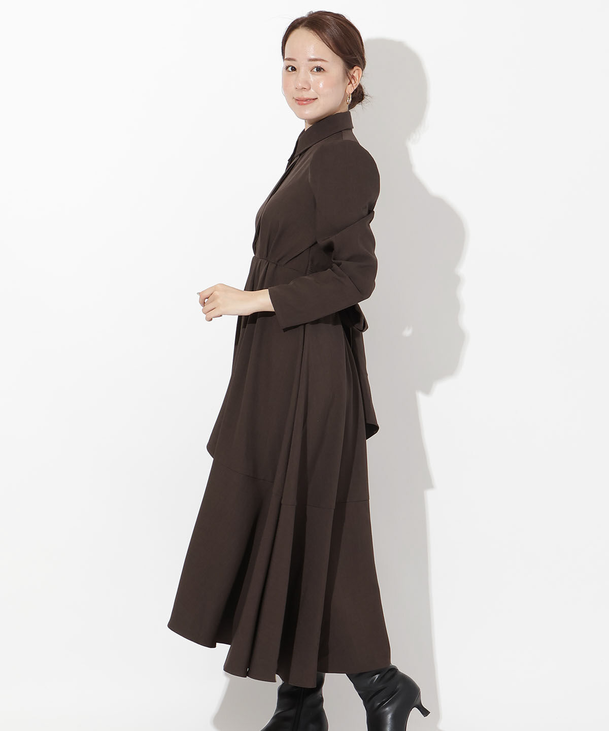 アンドクチュール「アシメラッフルフリルバックリボンワンピース」|ワンピース|