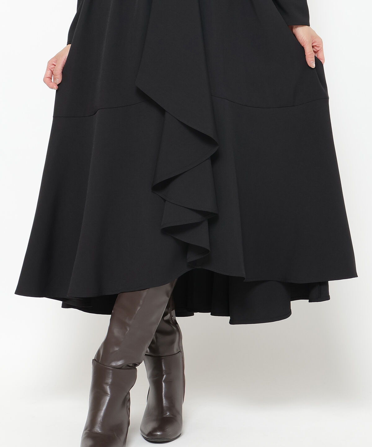 アンドクチュール「アシメラッフルフリルバックリボンワンピース」|ワンピース|