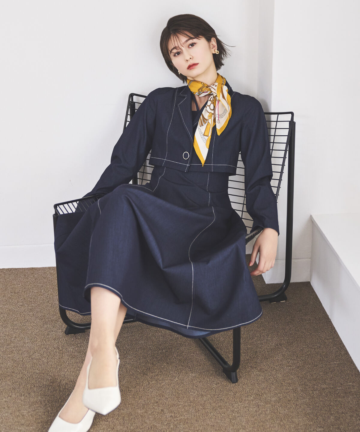 アンドクチュール「デニムライクアンサンブルワンピース」|ワンピース|