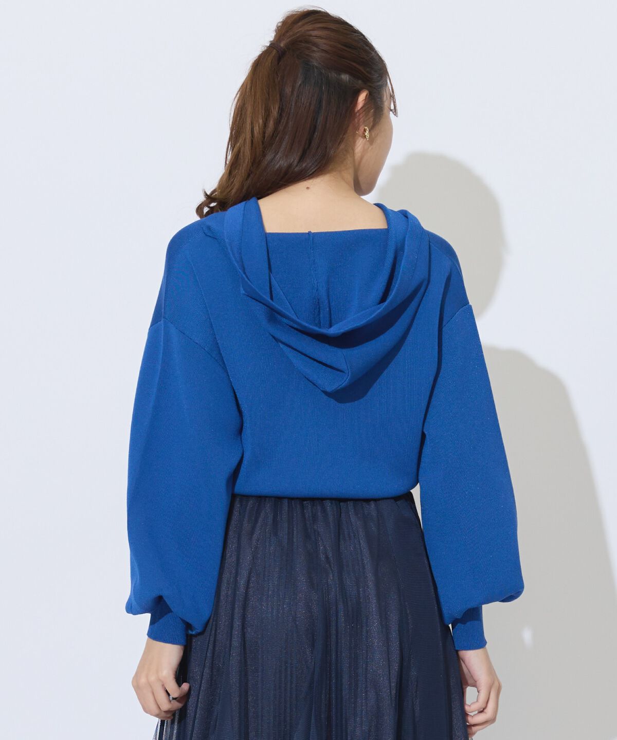 アンドクチュール「クロップドニットフーディー」|パーカー|