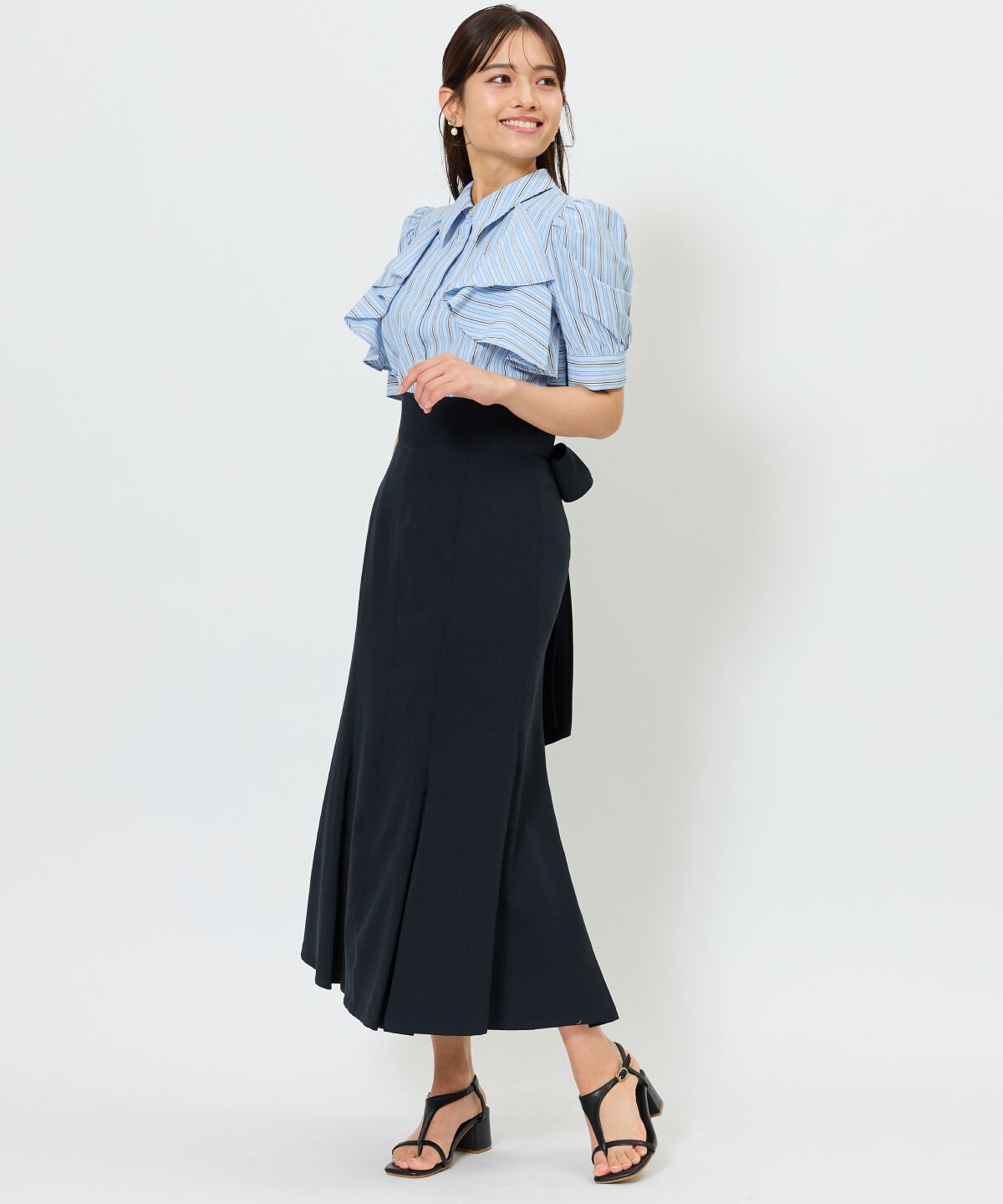 アンドクチュール「バックリボンマーメイドスカート」|フレア|