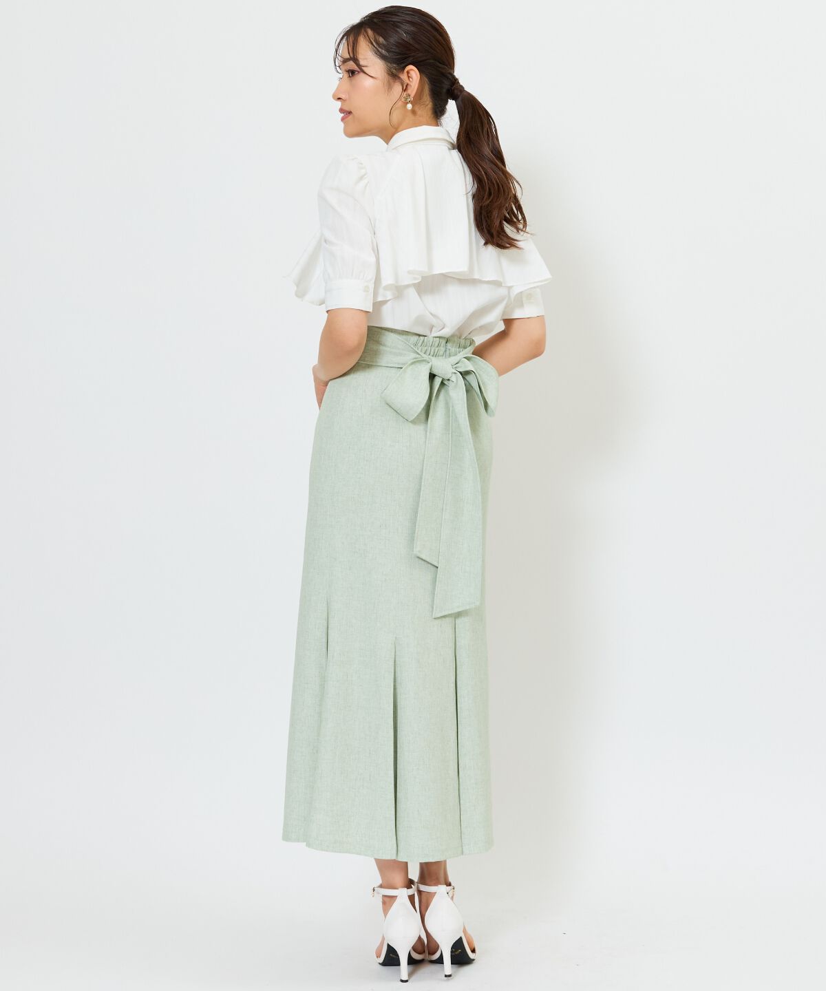 アンドクチュール「バックリボンマーメイドスカート」|フレア|