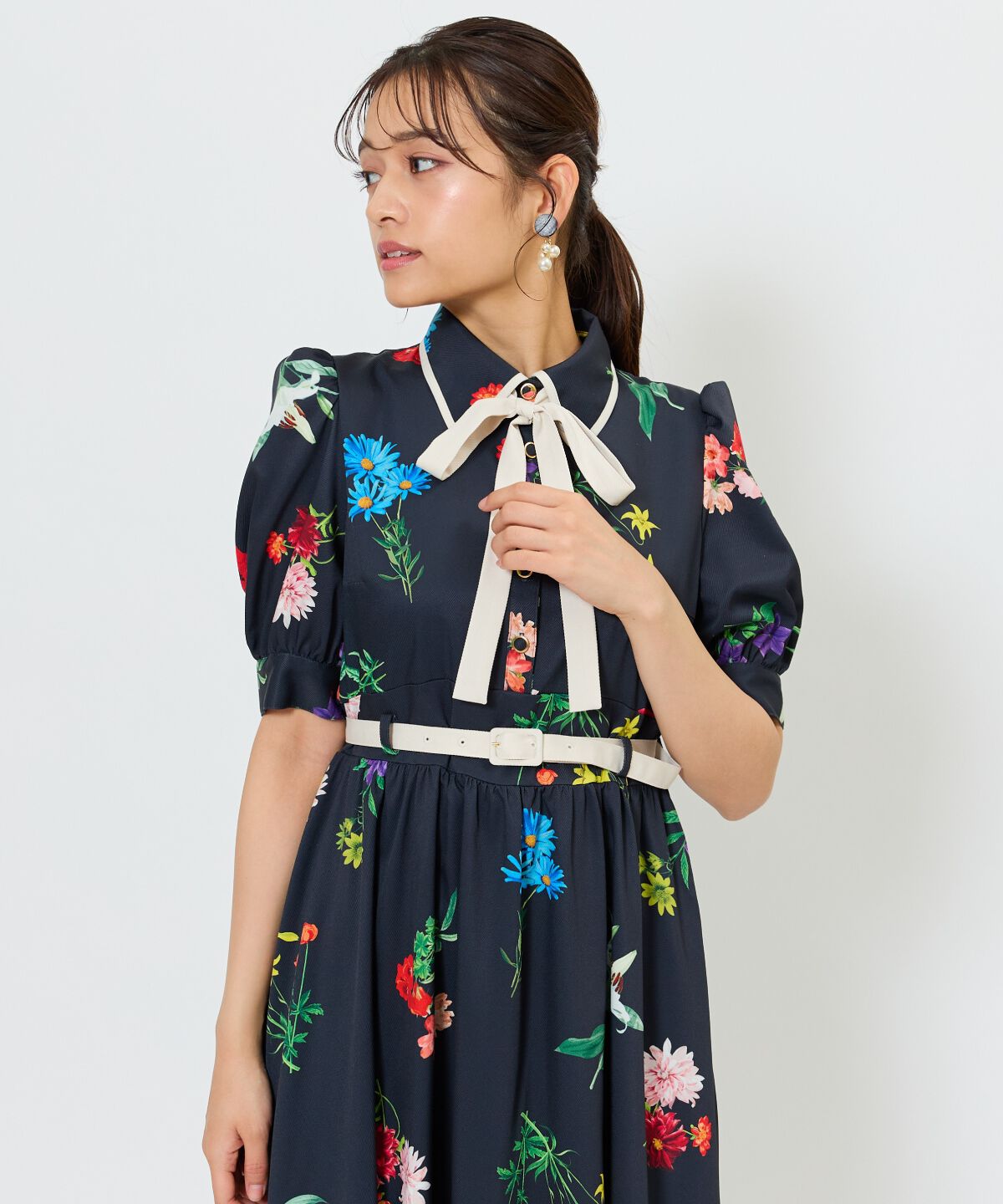 アンドクチュール「ボタニカルフラワーワンピース」|ワンピース|