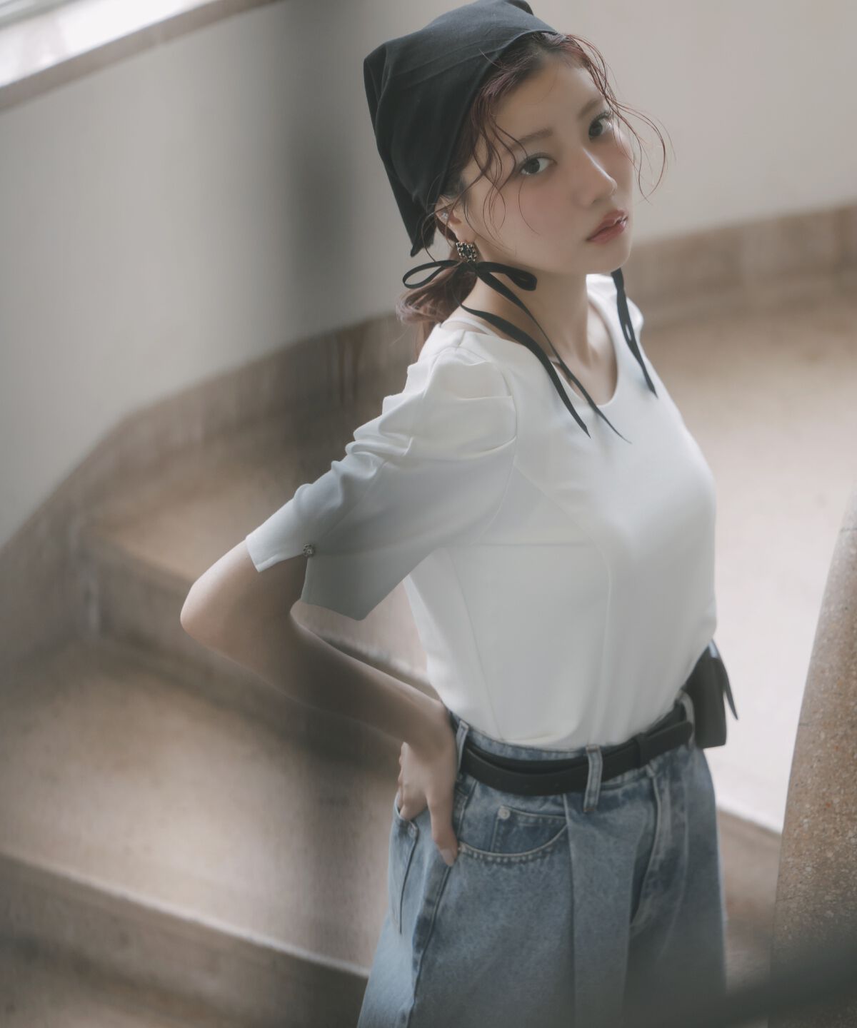 アンドクチュール「パワーショルダービジュープルオーバー」|Tシャツ・カットソー|