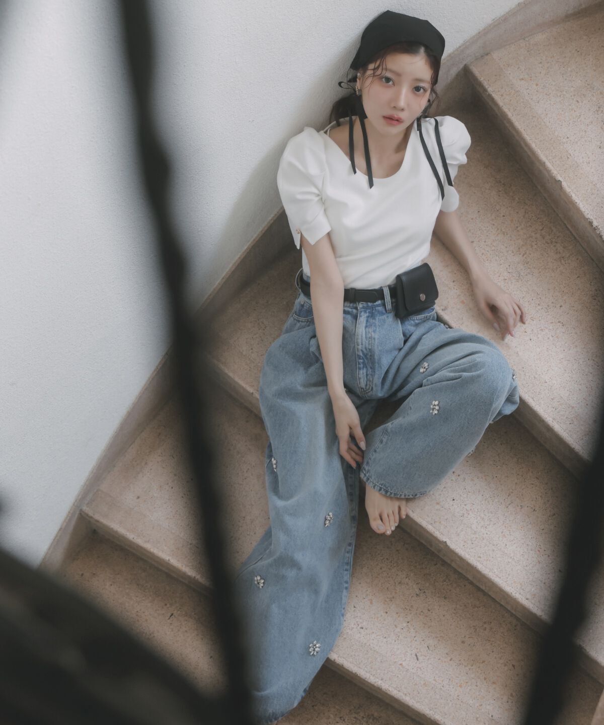 アンドクチュール「パワーショルダービジュープルオーバー」|Tシャツ・カットソー|