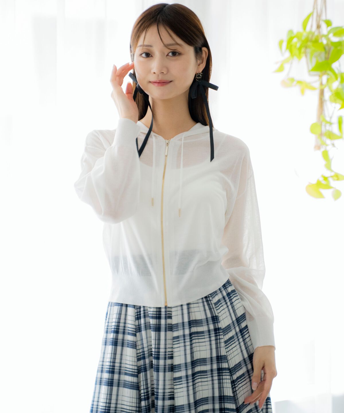 アンドクチュール「シアーZIPフーディー」|パーカー|オフ