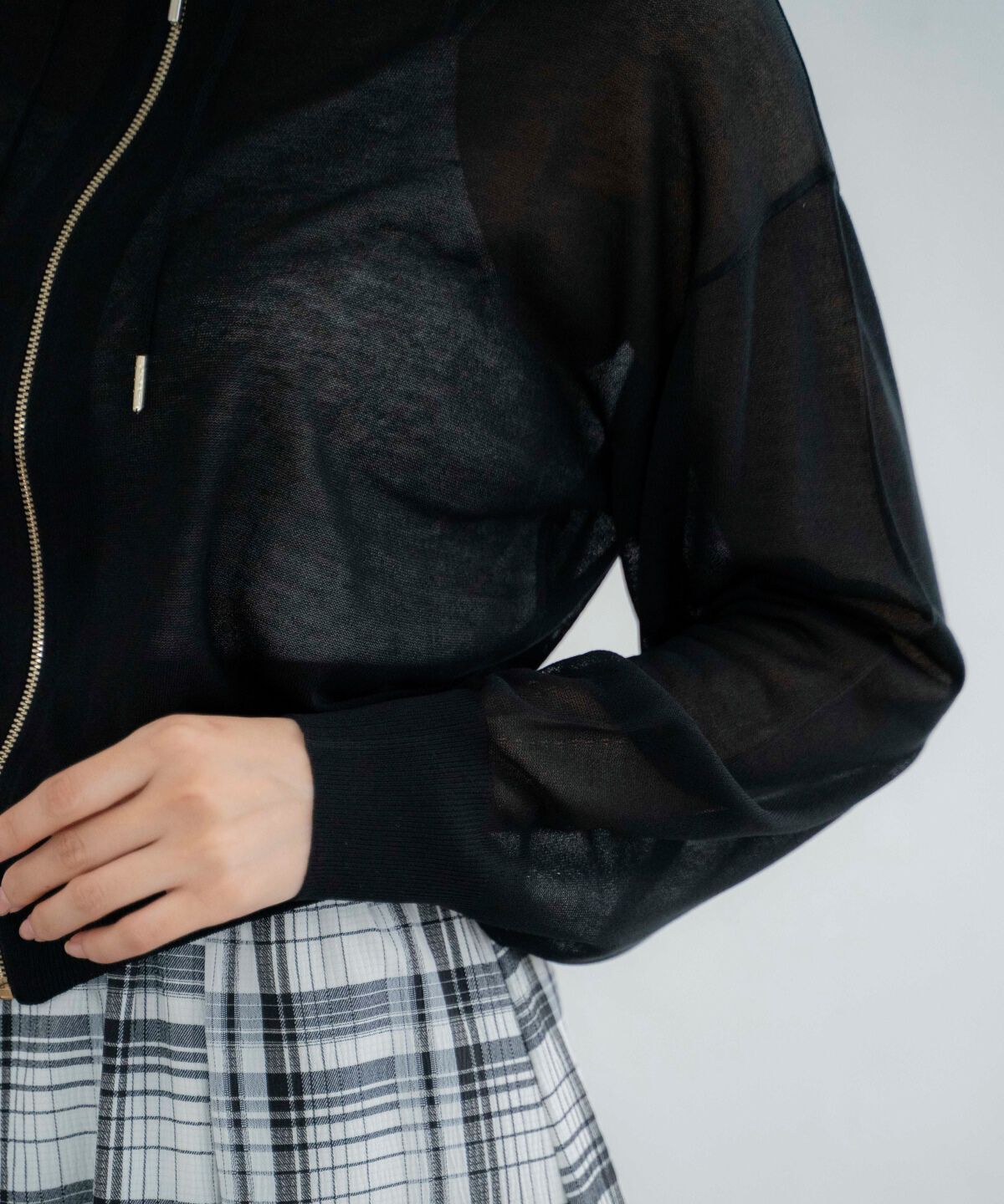 アンドクチュール「シアーZIPフーディー」|パーカー|