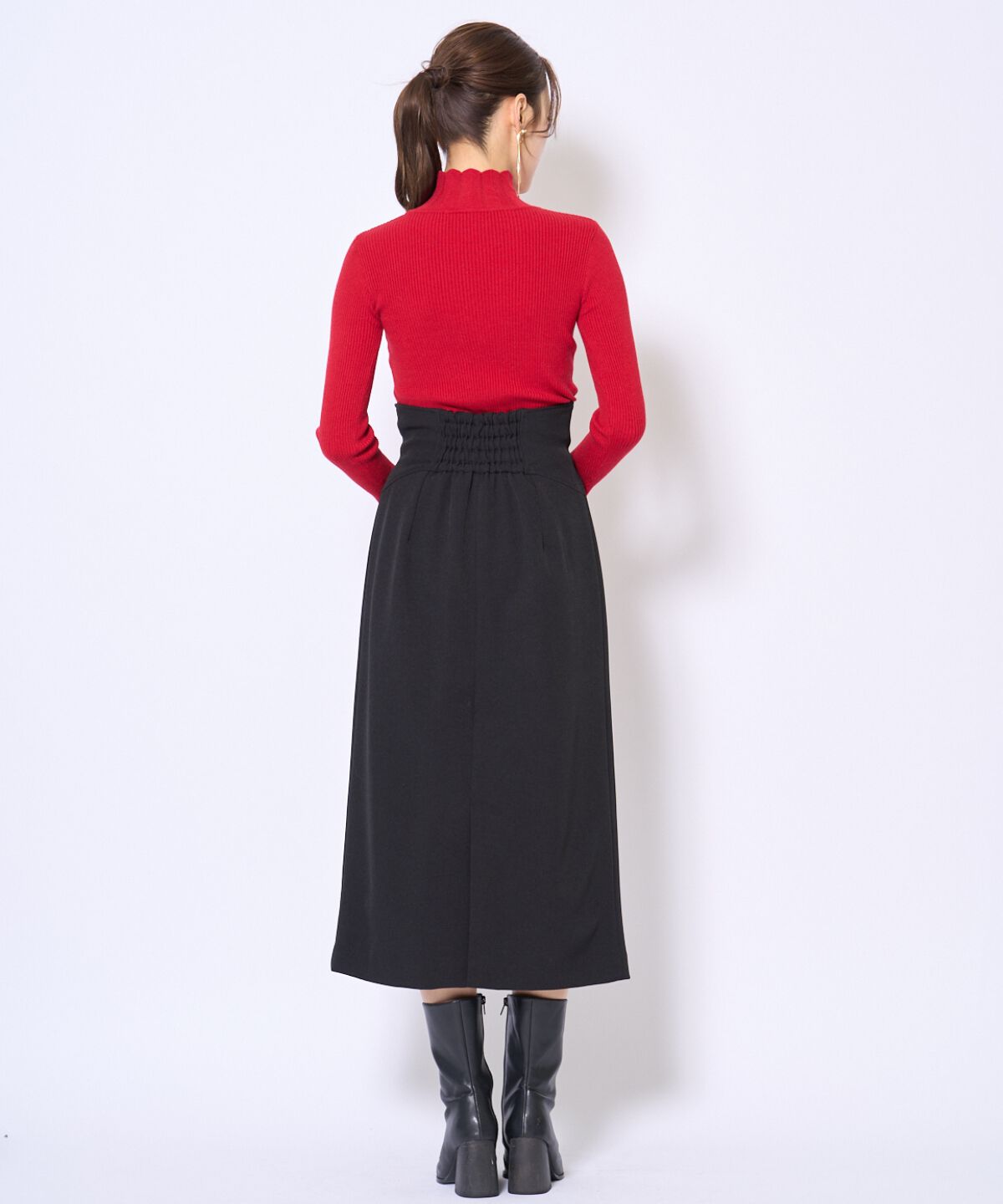 アンドクチュール「センターZIPスカート」|タイト|