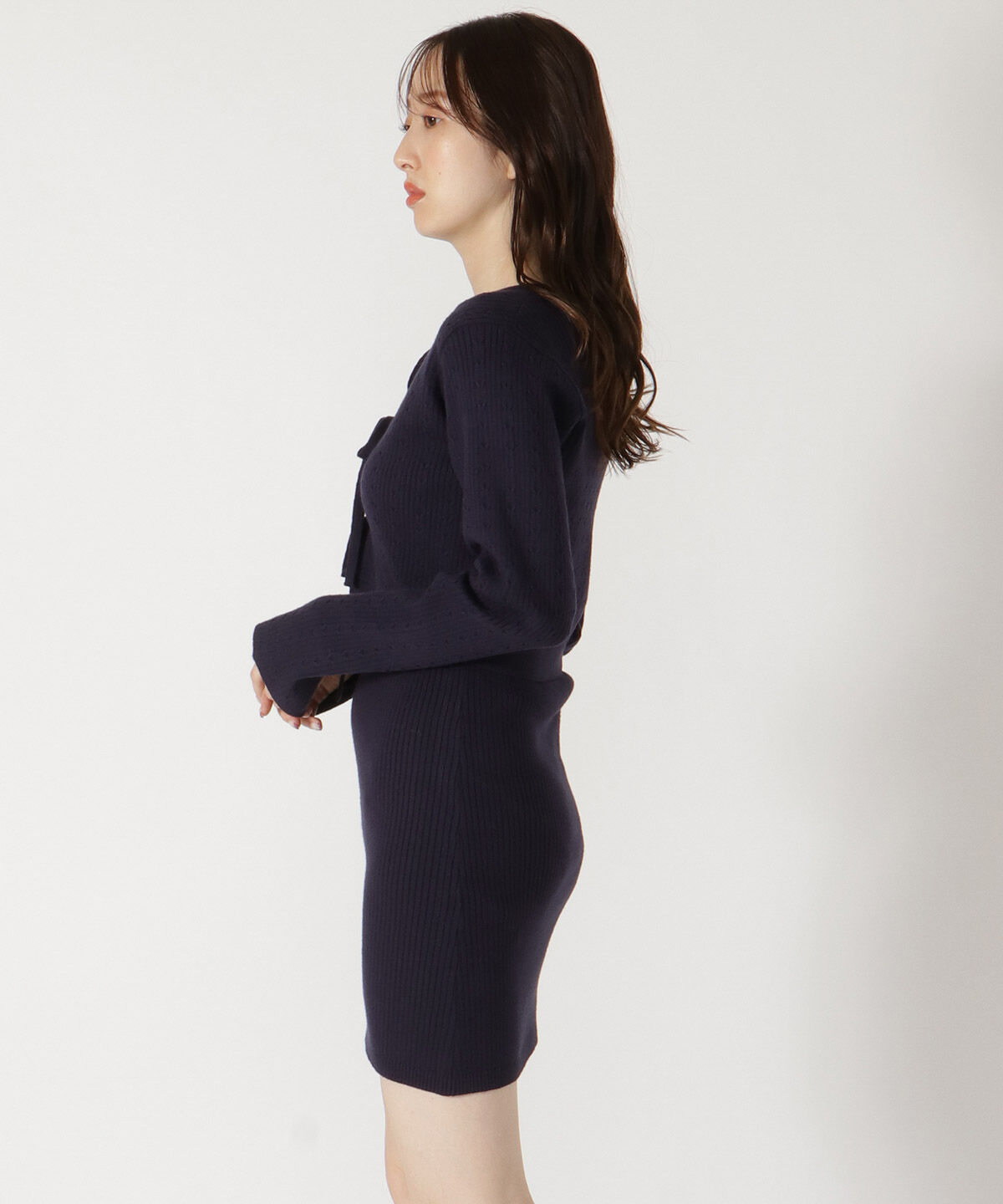 REDYAZEL「リボンカーディガン＆ミニ丈ワンピースセット」|ワンピース|