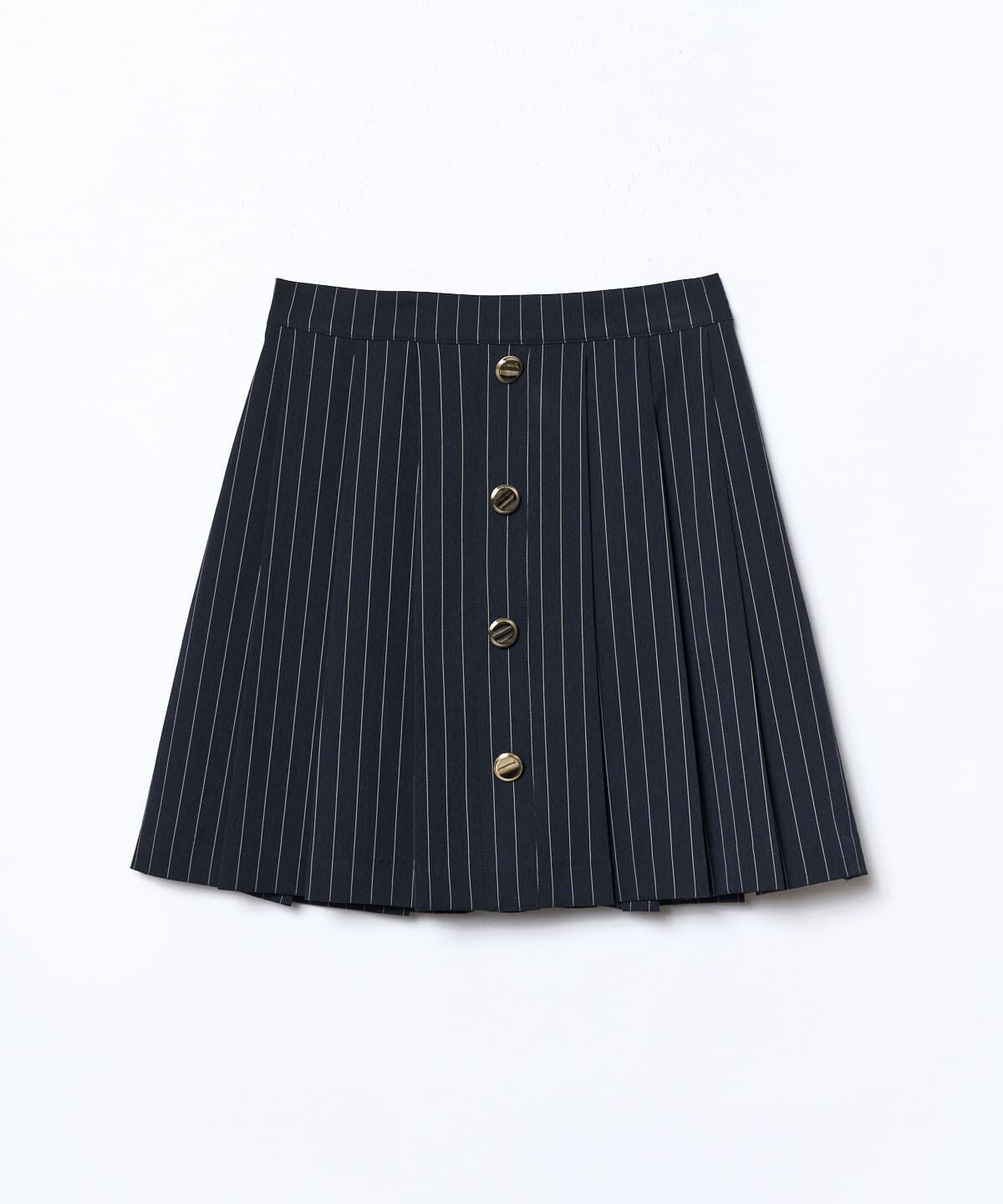 REDYAZEL「フロントボタンプリーツミニスカート」|台形|