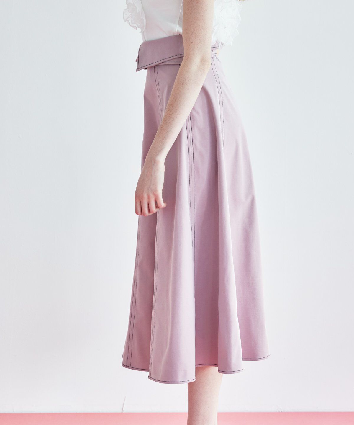 REDYAZEL「ステッチカラーフレアスカート」|フレア|