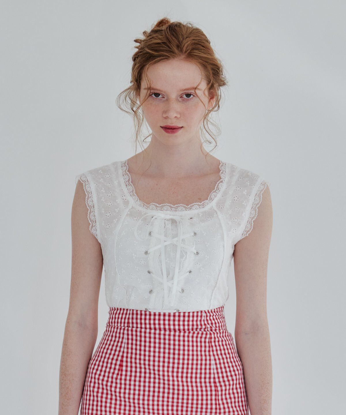 REDYAZEL「フロントレースアップブラウス」|シャツ・ブラウス|