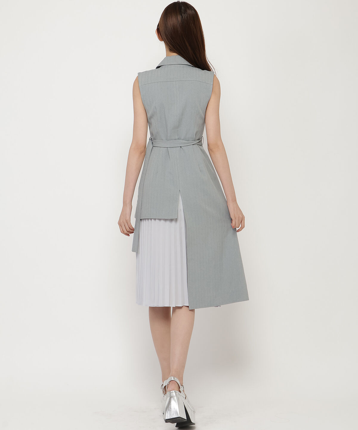 REDYAZEL「ノースリーブサイドプリーツワンピース」|ワンピース|