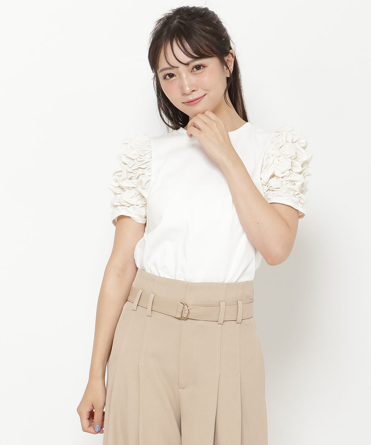 REDYAZEL「ボリュームデザインスリーブトップス」|Tシャツ・カットソー|オフ