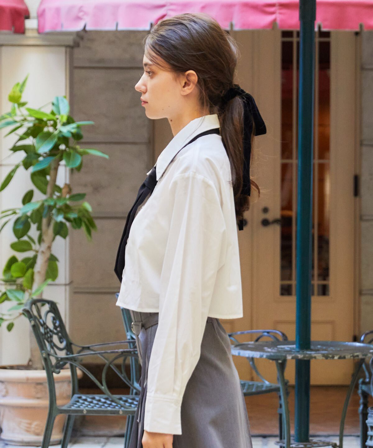 REDYAZEL「シャギーニット＆ネクタイシャツセット」|ニット・セーター|