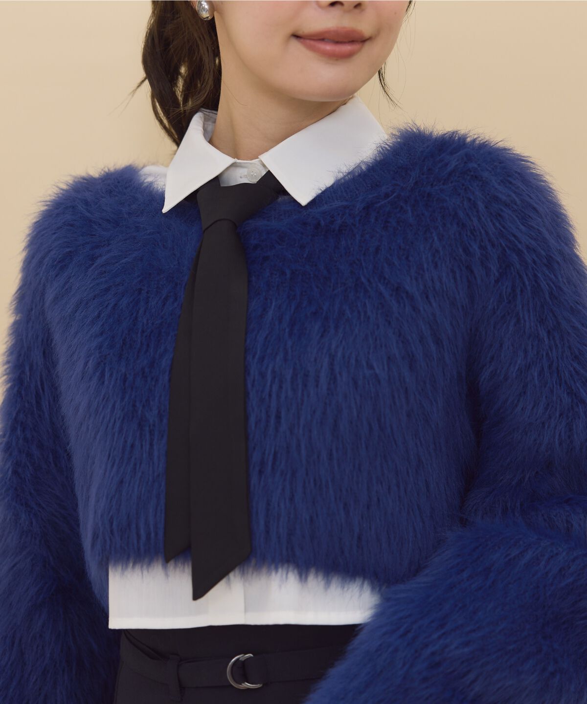 REDYAZEL「シャギーニット＆ネクタイシャツセット」|ニット・セーター|