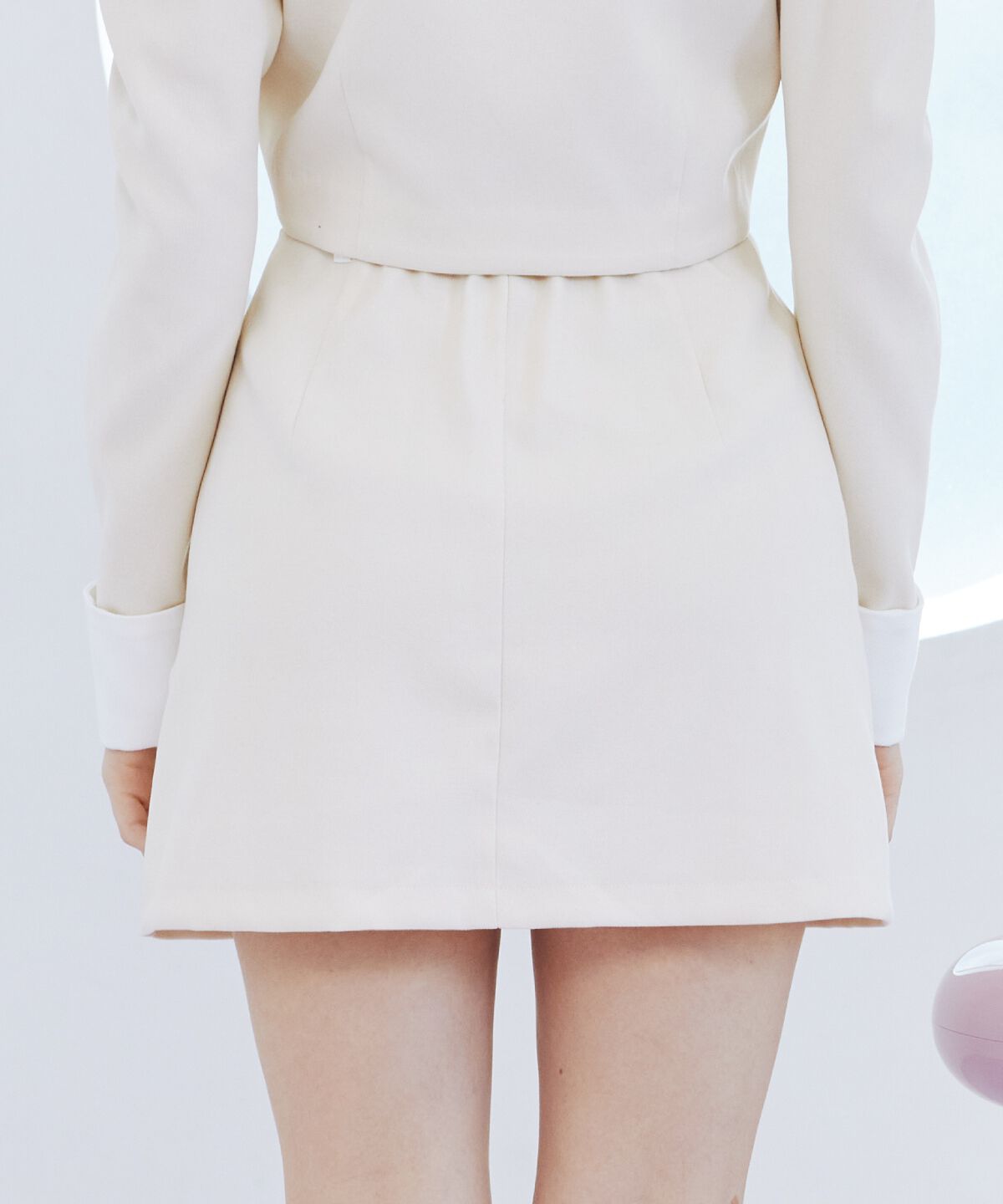 REDYAZEL「ダブルボタンバイカラーミニスカート」|フレア|