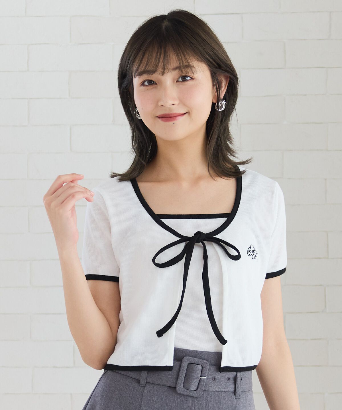 REDYAZEL「バイカラーパイピングカーディガン＆キャミソールセット」|カーディガン|