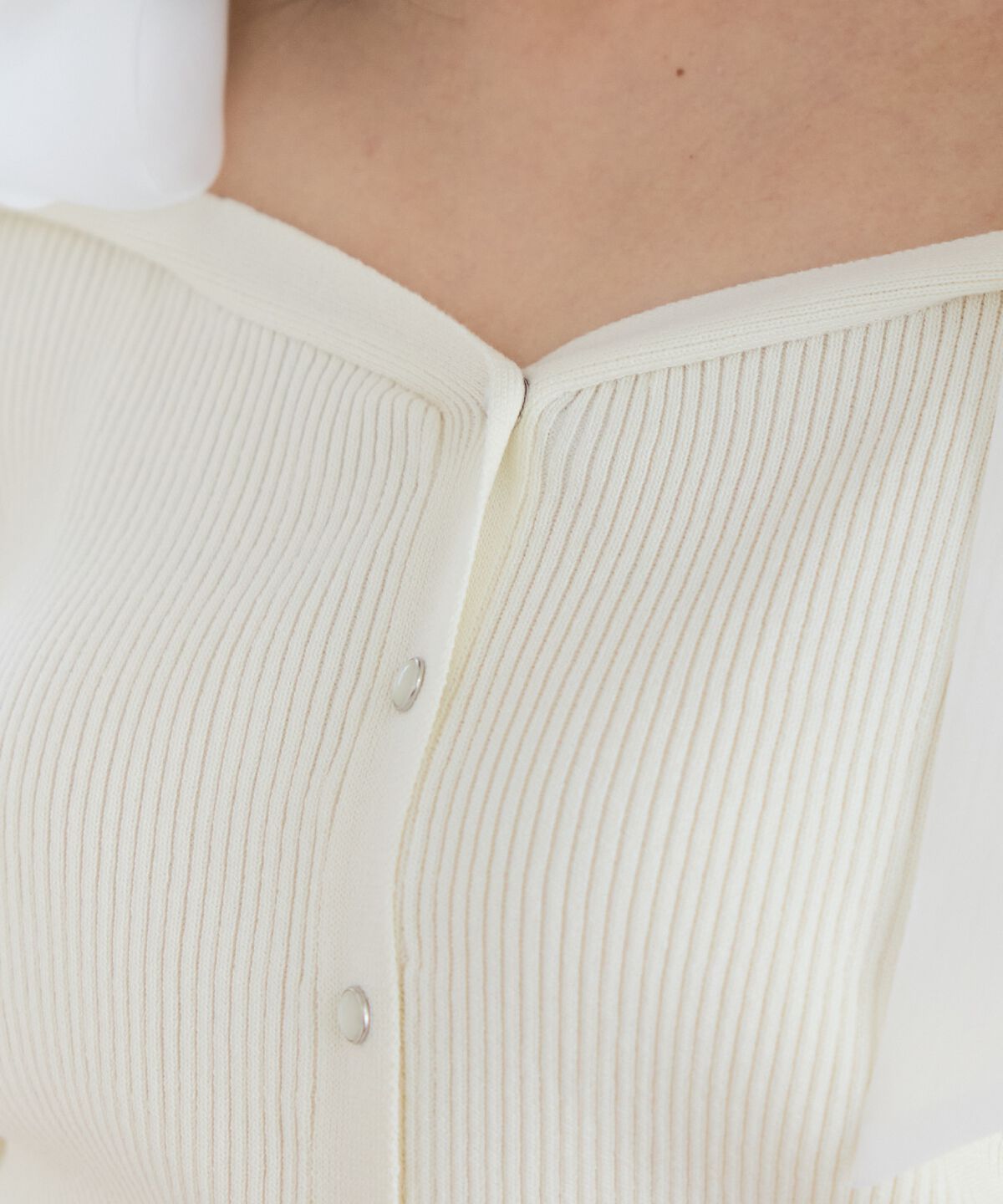 REDYAZEL「ショルダーリボンオフショルニットトップス」|カーディガン|