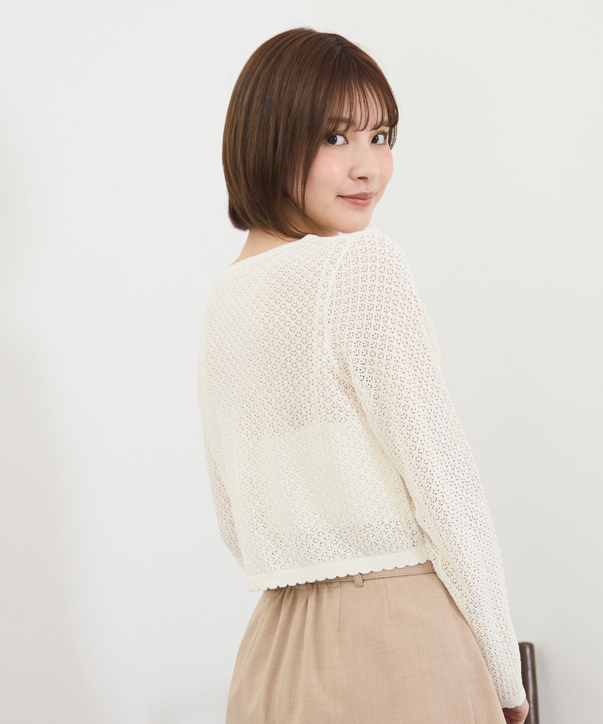 REDYAZEL「クロシェライクWリボンカーディガン」|カーディガン|