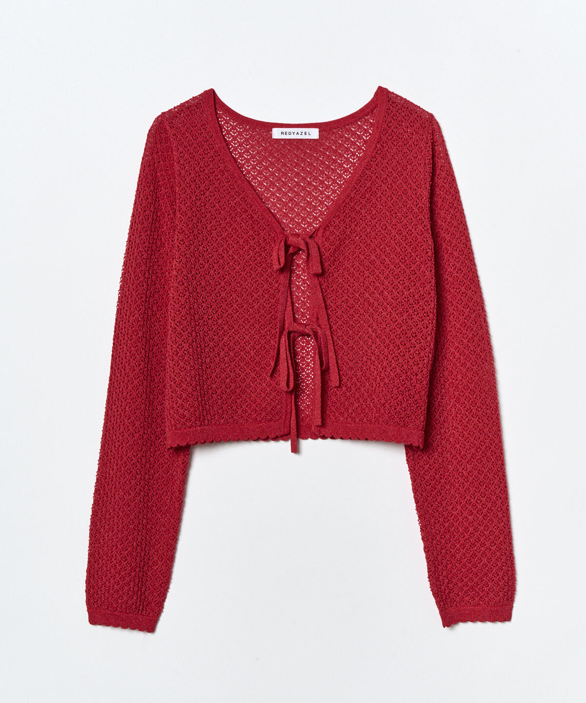REDYAZEL「クロシェライクWリボンカーディガン」|カーディガン|