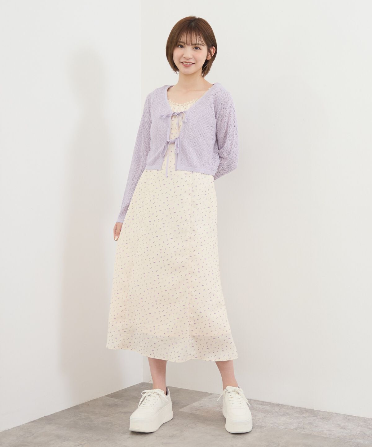 REDYAZEL「クロシェライクWリボンカーディガン」|カーディガン|