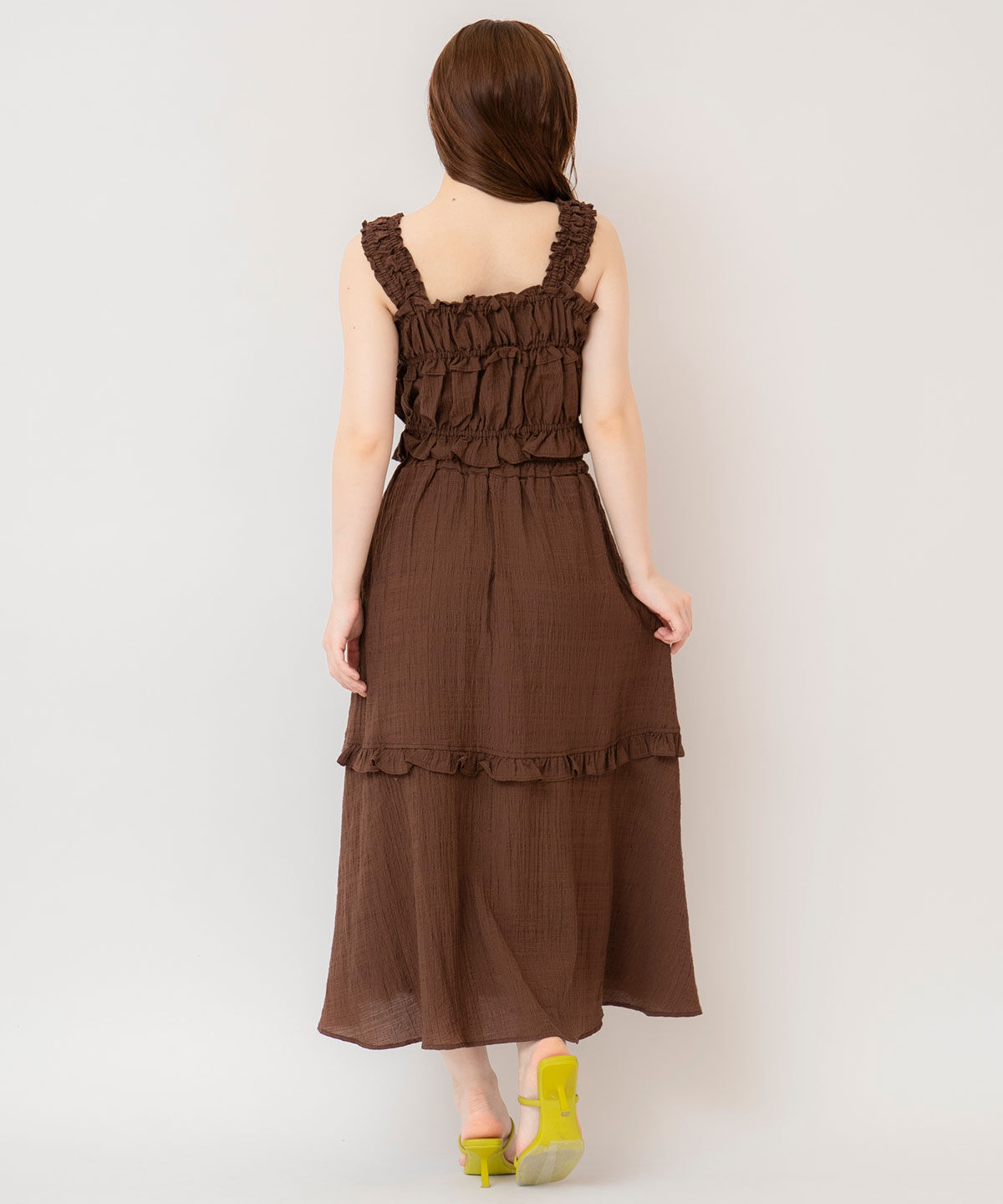 REDYAZEL「シャーリングキャミソール&times;ドロストスカートセットアップ」|ワンピース|