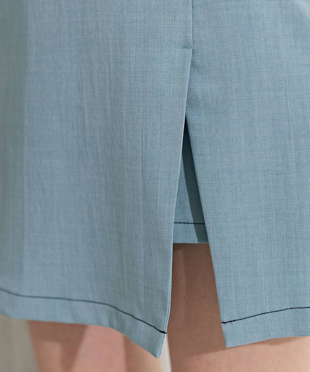 REDYAZEL「コントラストステッチミニスカート」|台形|