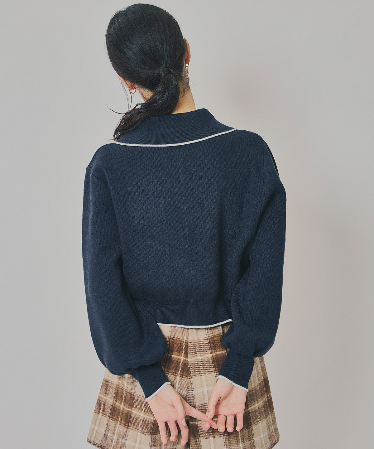 REDYAZEL「バイカラーラインZIPニットジャケット」|ニット・セーター|