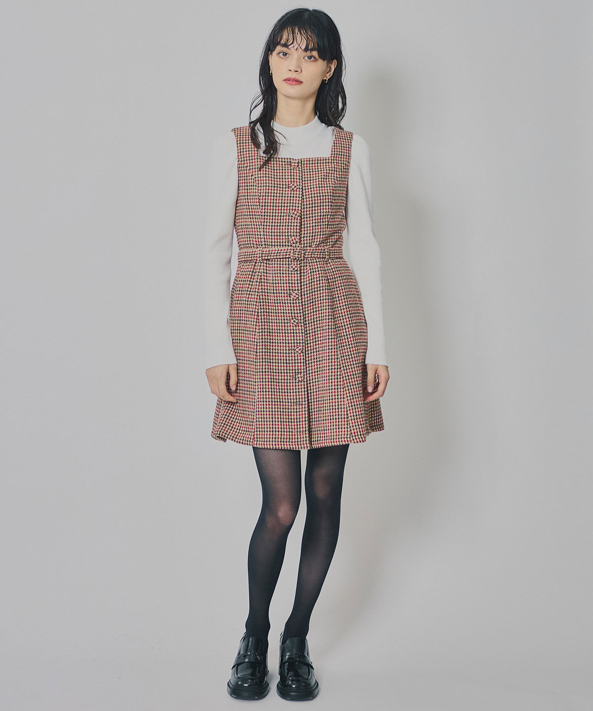 REDYAZEL「ハウンドトゥースショートジャケット&times;ミニワンピース」|ワンピース|