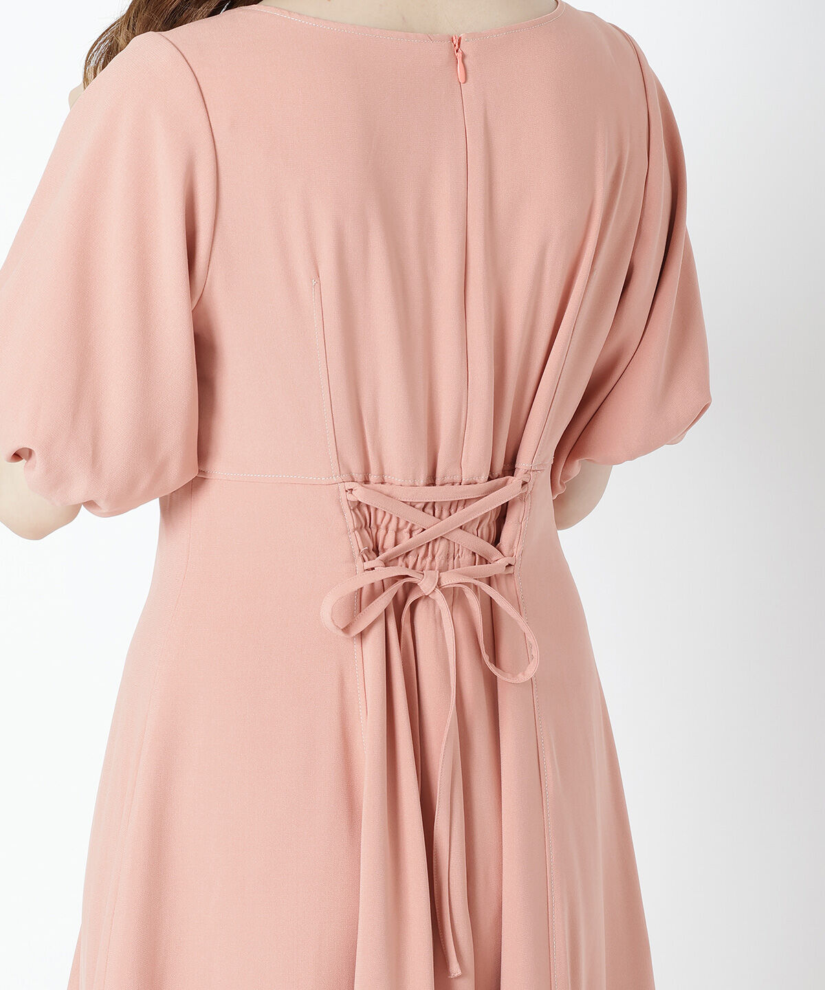 WILLSELECTION「配色ステッチボリューム袖ワンピース」|ワンピース|