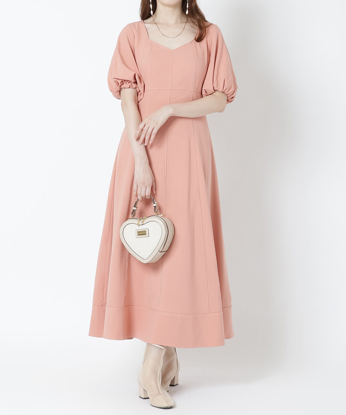 WILLSELECTION「配色ステッチボリューム袖ワンピース」|ワンピース|