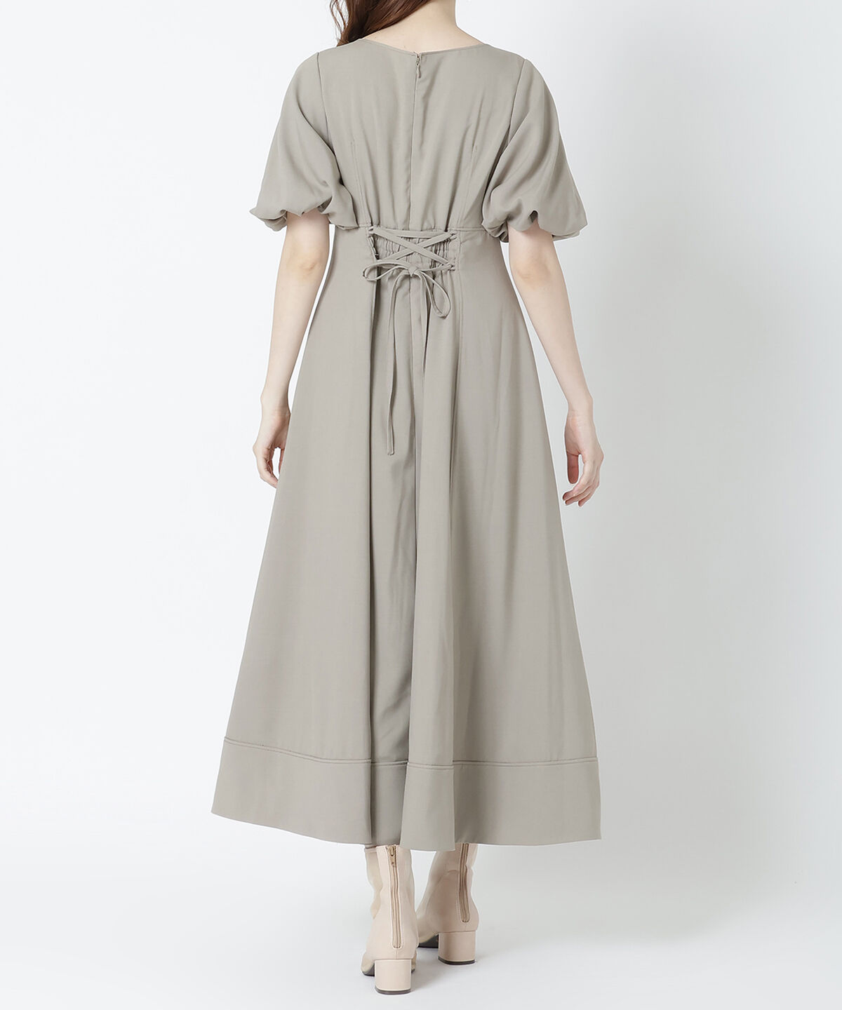 WILLSELECTION「配色ステッチボリューム袖ワンピース」|ワンピース|