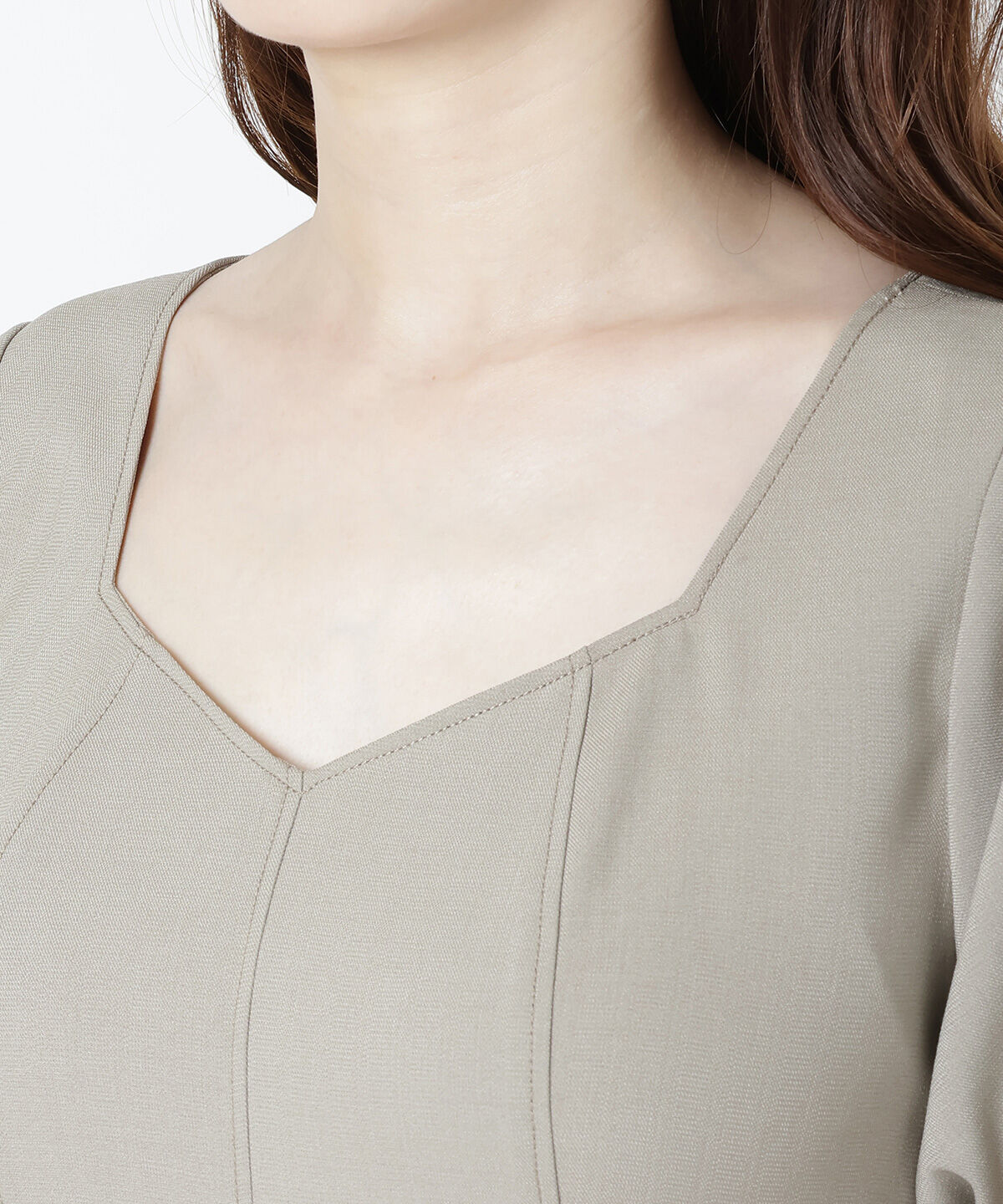 WILLSELECTION「配色ステッチボリューム袖ワンピース」|ワンピース|