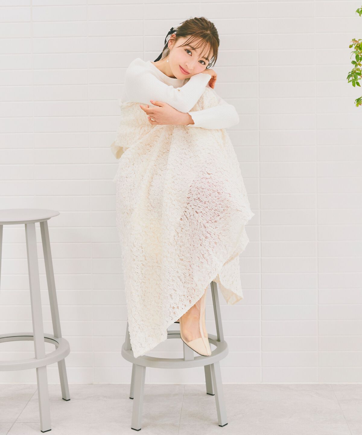 WILLSELECTION「フラワーチュールビスチェ付きニット」|ニット・セーター|