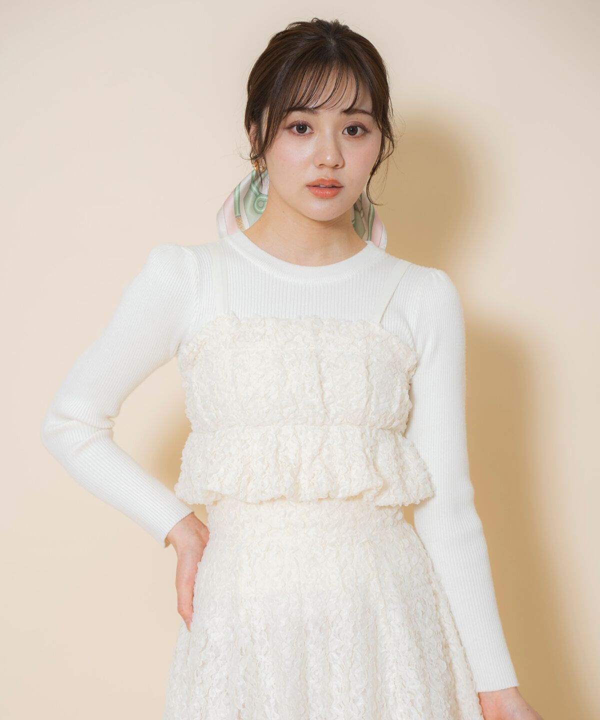 WILLSELECTION「フラワーチュールビスチェ付きニット」|ニット・セーター|