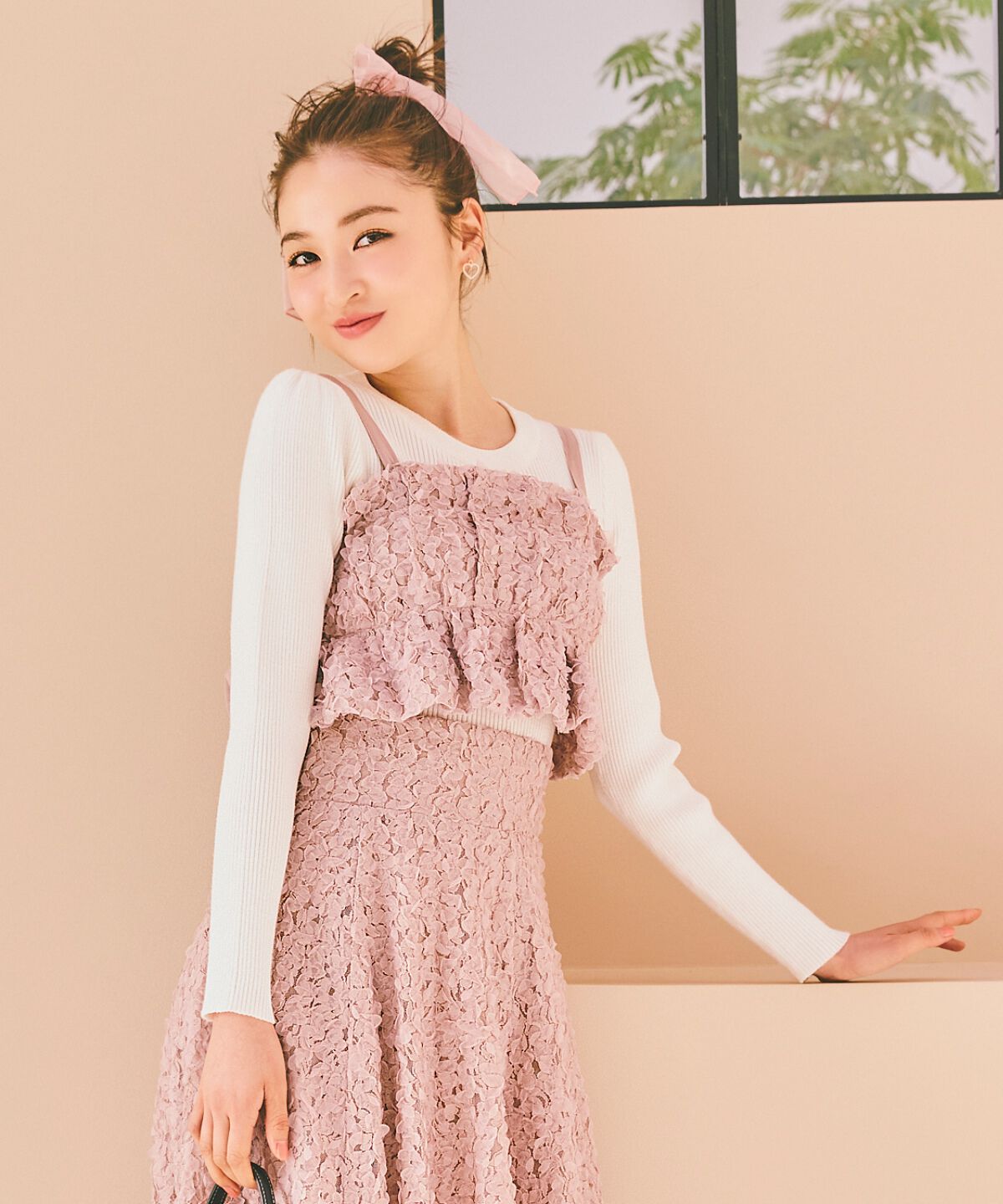 WILLSELECTION「フラワーチュールビスチェ付きニット」|ニット・セーター|