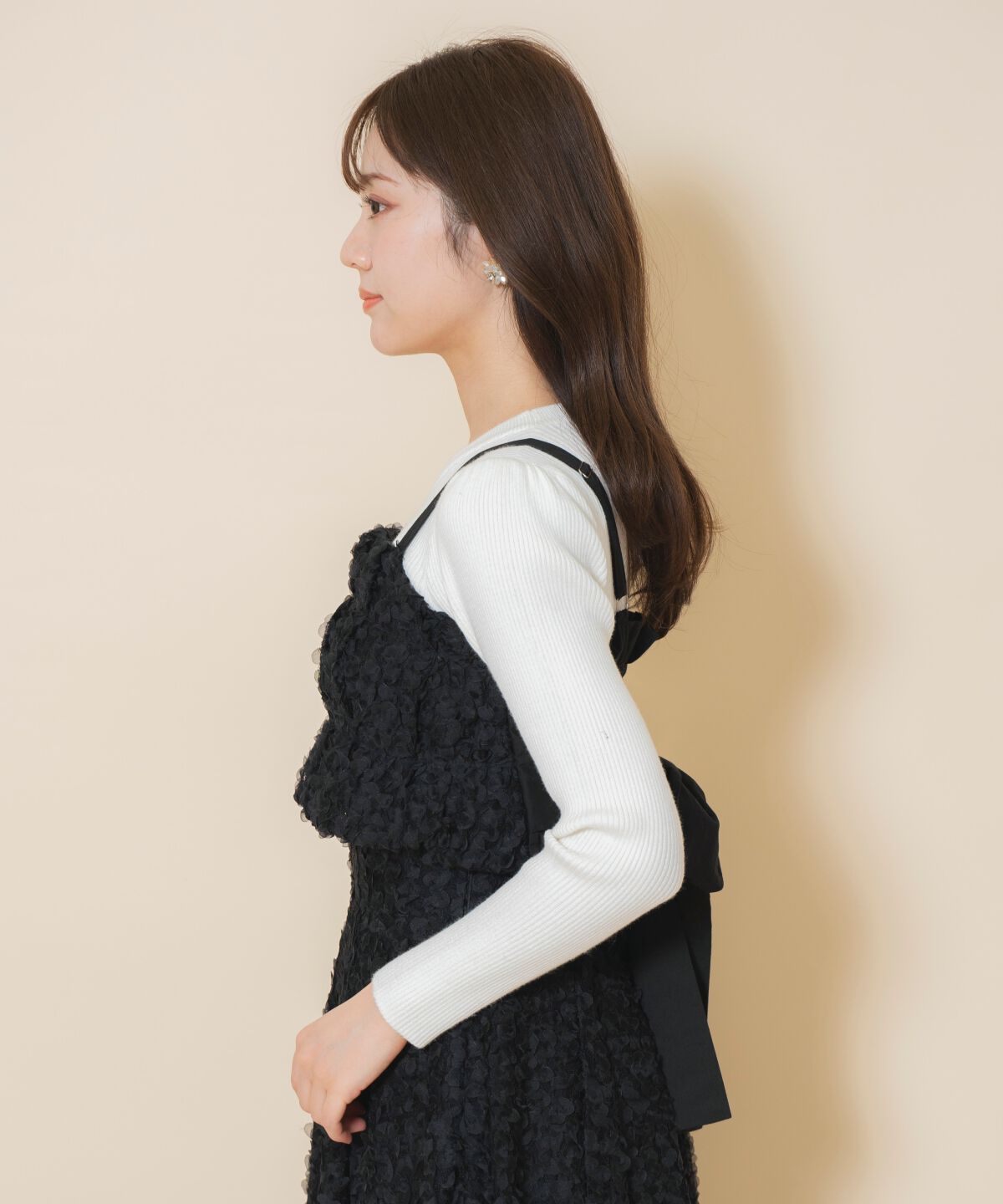 WILLSELECTION「フラワーチュールビスチェ付きニット」|ニット・セーター|