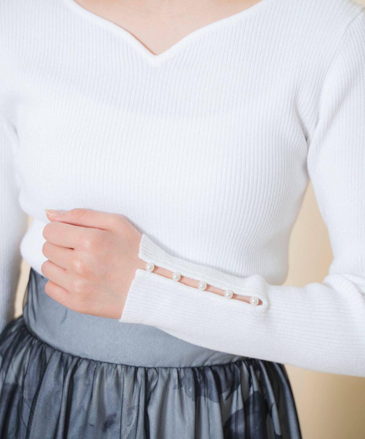 WILLSELECTION「ハートネックラメプルオーバー」|ニット・セーター|