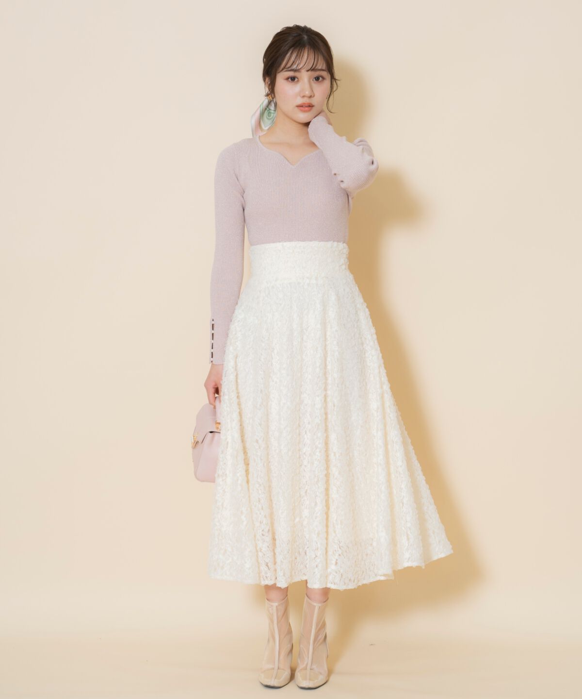 WILLSELECTION「ハートネックラメプルオーバー」|ニット・セーター|