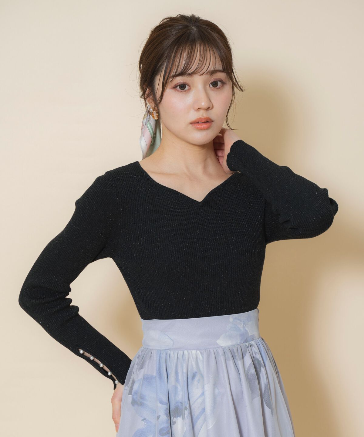 WILLSELECTION「ハートネックラメプルオーバー」|ニット・セーター|