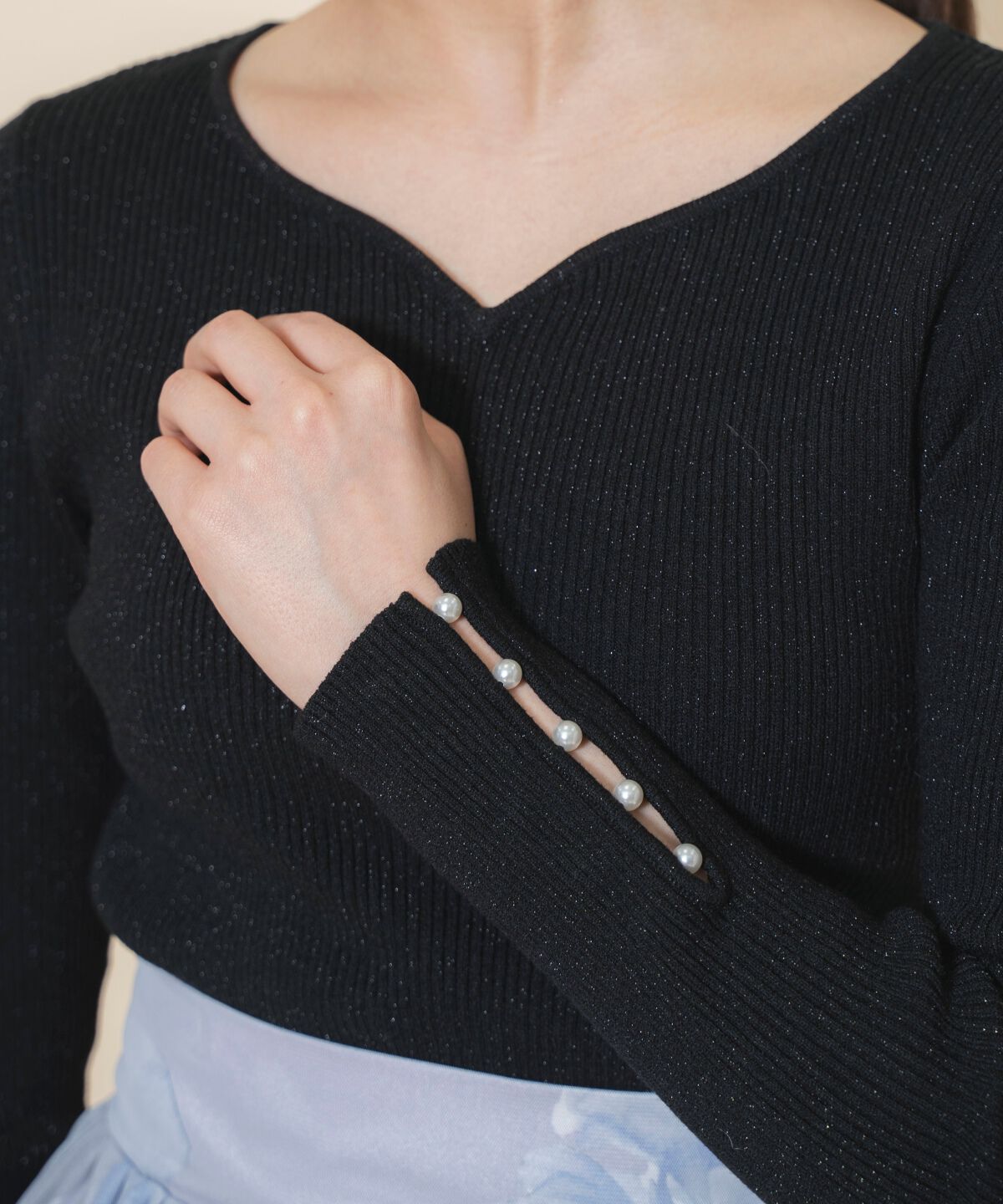 WILLSELECTION「ハートネックラメプルオーバー」|ニット・セーター|