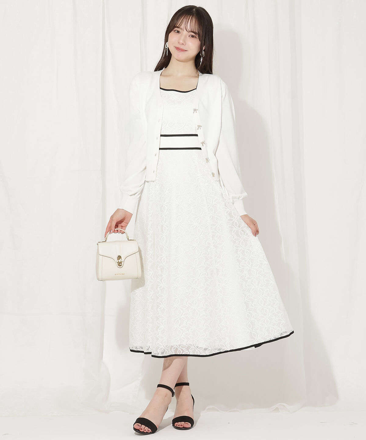 WILLSELECTION「リボンボタンVネックカーディガン」|カーディガン|