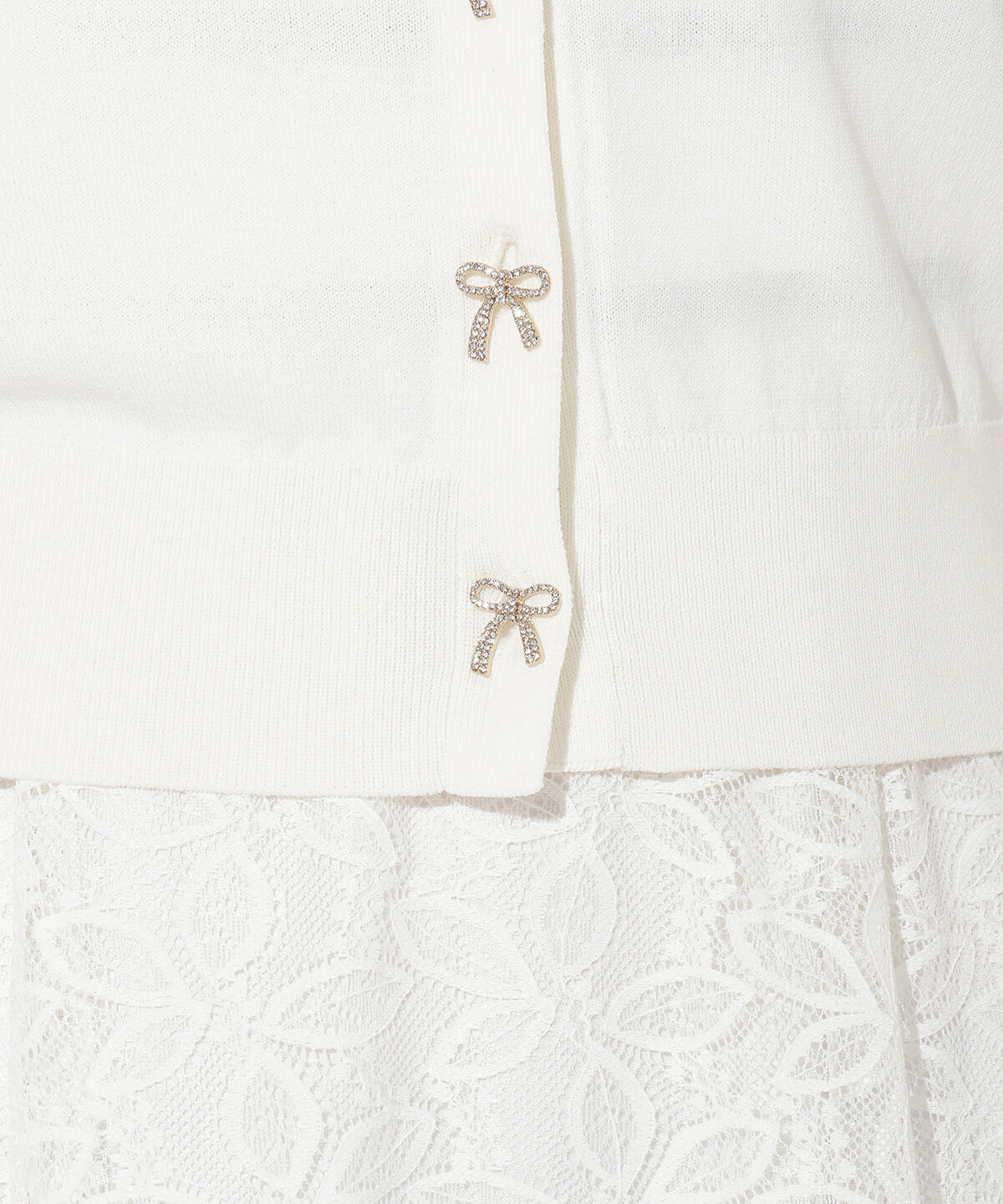 WILLSELECTION「リボンボタンVネックカーディガン」|カーディガン|