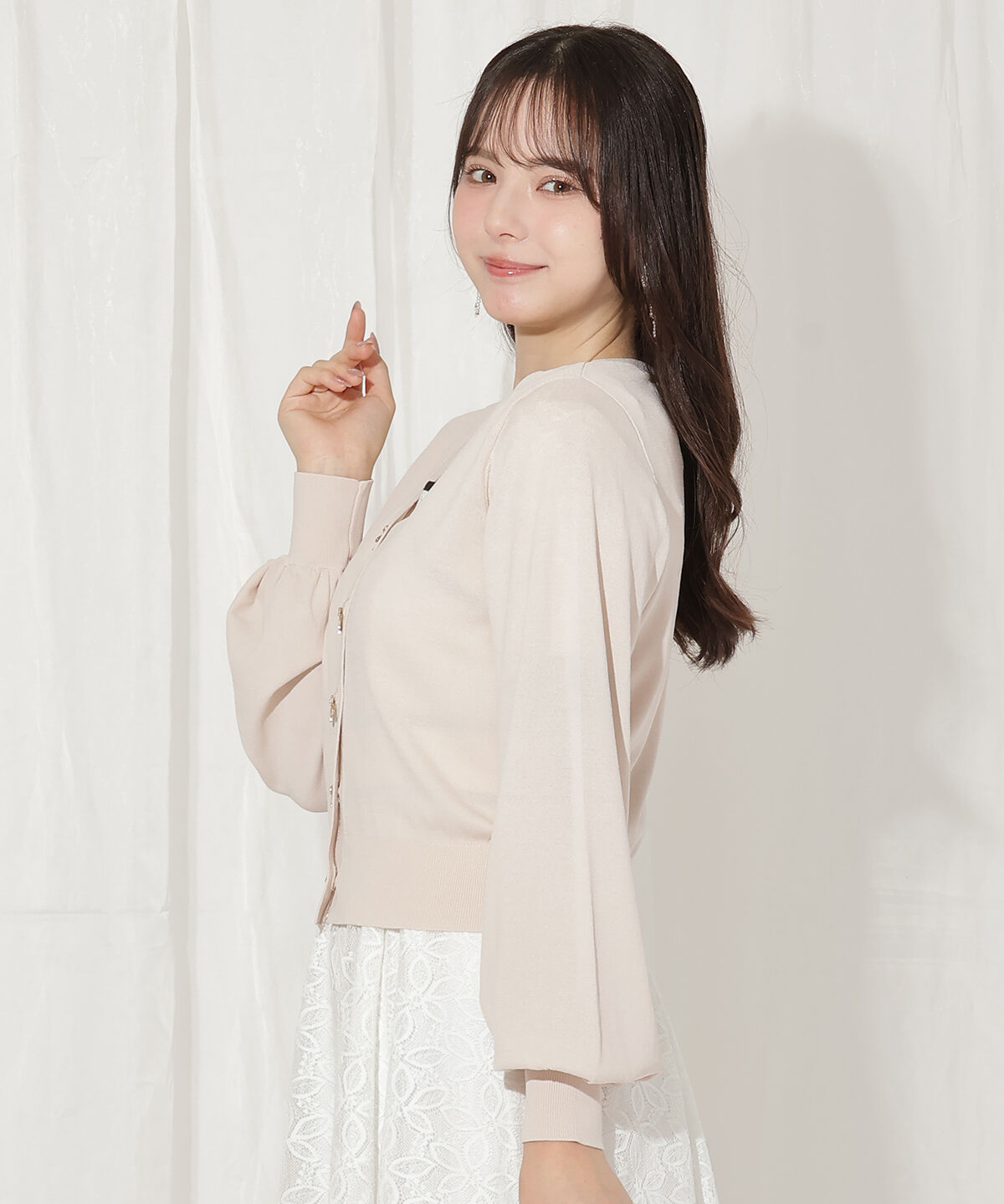 WILLSELECTION「リボンボタンVネックカーディガン」|カーディガン|